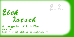 elek kotsch business card